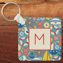 Monograma de Vida do Mar Náutico Curto