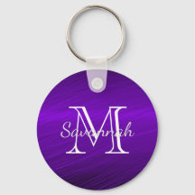 Monograma do Glam Purple Faux Metal