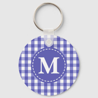 Chaveiro Monograma do Padrão de Verificação de Gingham Bran