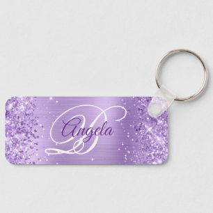 Chaveiro Monograma do Rico da folha de Lavanda da liteira