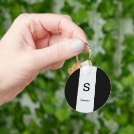 Chaveiro Monograma Dois Tons Modernos Cinzas Negra e Leve