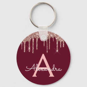 Chaveiro Monograma Dourado de Brilhante Rosa Rosa Rosa Rosa