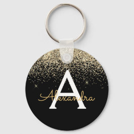 Chaveiro Monograma Dourado de Lúpulo Negro