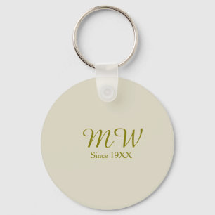 Chaveiro Monograma dourado desde o ano 19XX aveia casamento