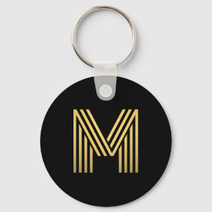 Chaveiro Monograma Dourado moderno