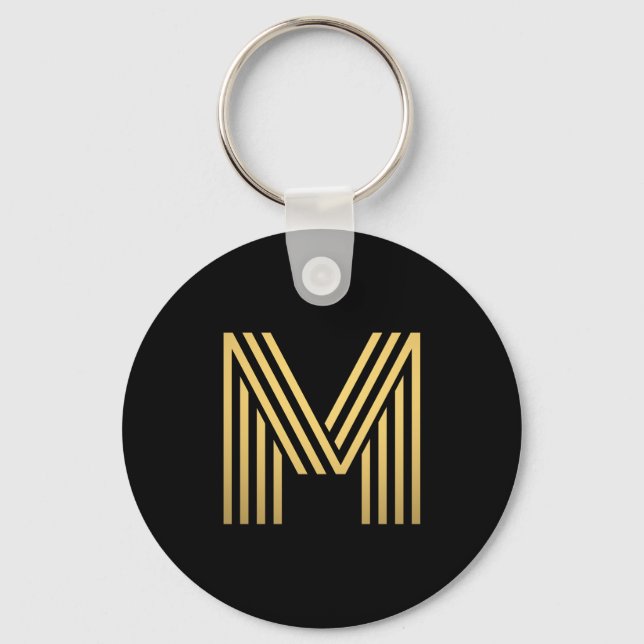Chaveiro Monograma Dourado moderno (Frente)