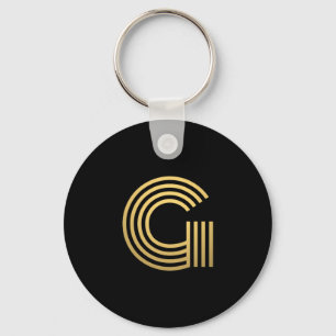 Chaveiro Monograma Dourado moderno