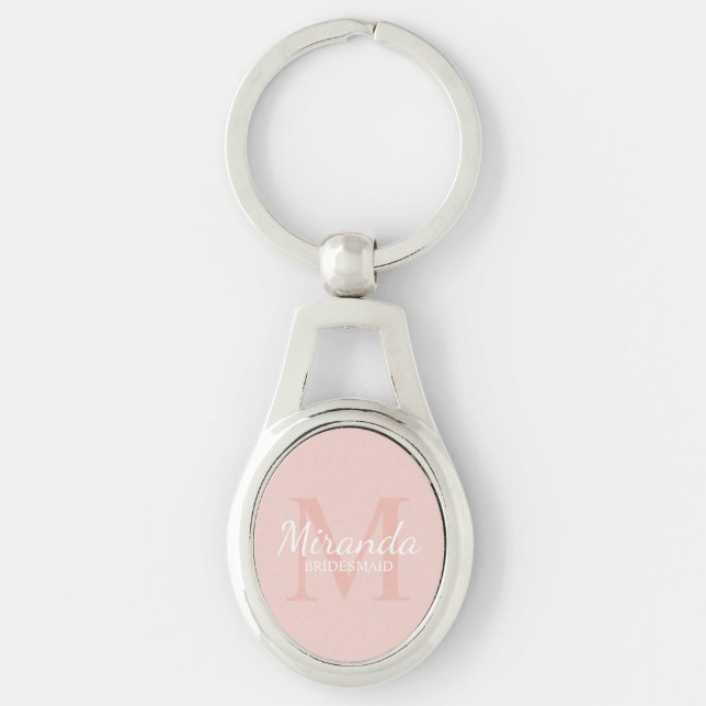 Chaveiro Monograma e nome da Bridesmaid Personalizada (Frente)