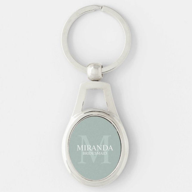 Chaveiro Monograma e nome da Bridesmaid Personalizada (Frente)