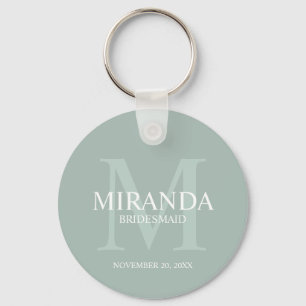 Chaveiro Monograma e nome da Bridesmaid Personalizada