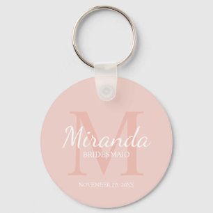Chaveiro Monograma e nome da Bridesmaid Personalizada