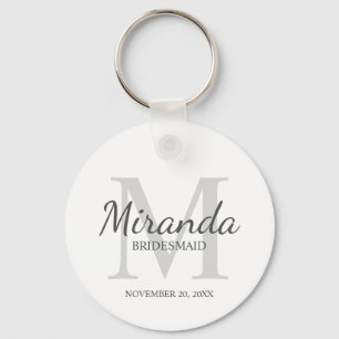 Chaveiro Monograma e nome da Bridesmaid Personalizada