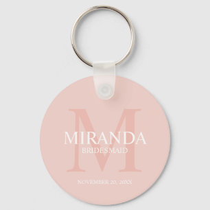 Chaveiro Monograma e nome da Bridesmaid Personalizada