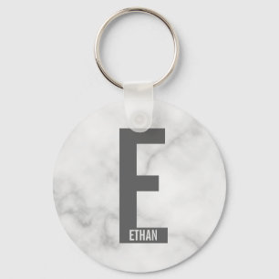 Chaveiro Monograma e Nome de Negrito Personalizado Moderno