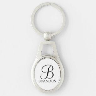 Chaveiro Monograma e Nome de Script Personalizado