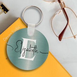 Chaveiro Monograma e Nome do Script de Metal Bruto Girard B