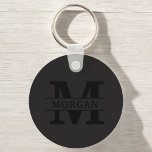 Chaveiro Monograma e Nome Elegante Personalizado<br><div class="desc">Adicione um toque de elegância ao seu essencial diário com este monograma personalizado e produto de nome. Com um design refinado e detalhes personalizáveis, ele combina sofisticação e funcionalidade. Seja para uso pessoal ou como presente pensativo, este item apresenta um monograma na moda e seu nome escolhido, fazer-o exclusivamente seu....</div>