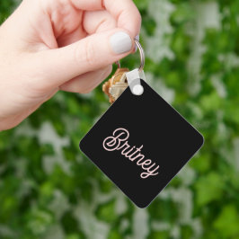 Chaveiro Monograma e Nome Moderno Pink Pidroso Blush