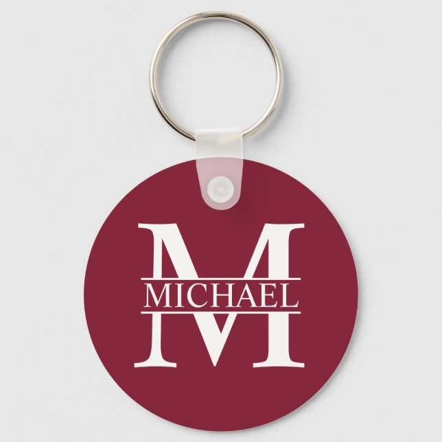 Chaveiro Monograma e Nome Personalizados (Frente)