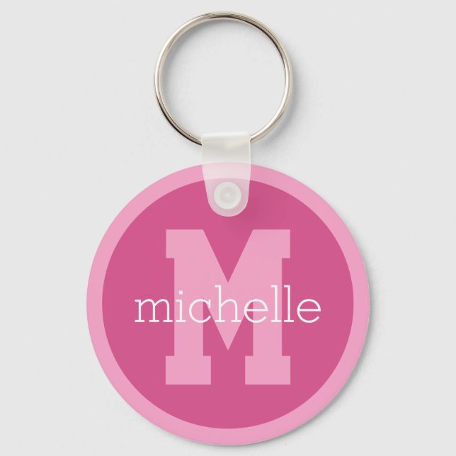 Chaveiro Monograma e nome personalizados (Frente)