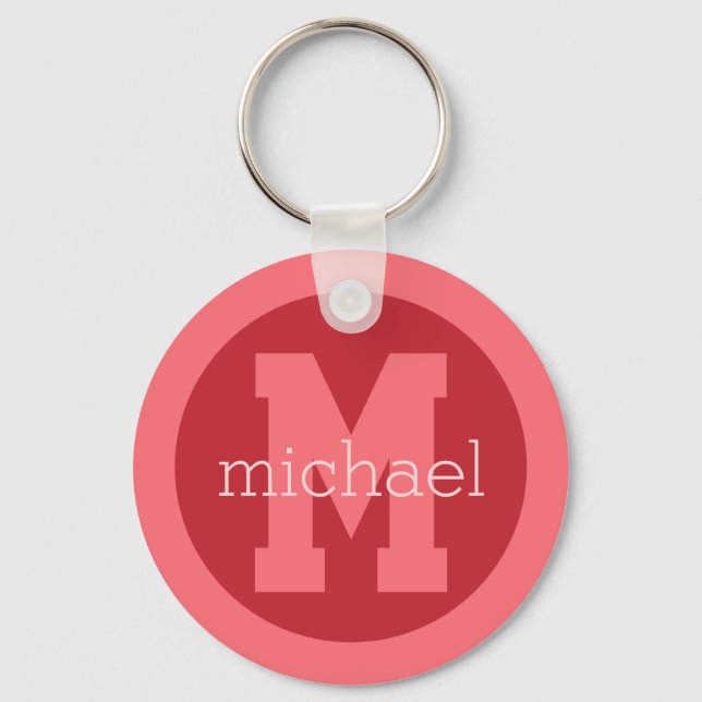 Chaveiro Monograma e nome personalizados (Frente)