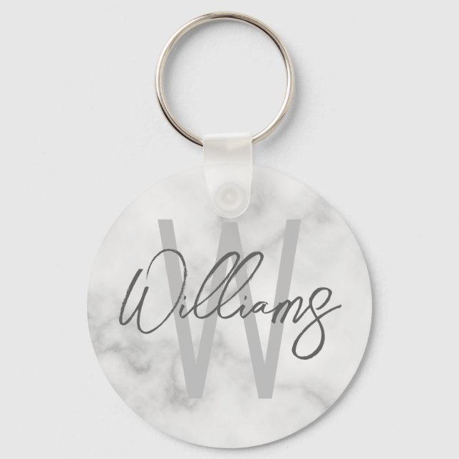 Chaveiro Monograma e Nome Personalizados de Script de Ângul (Frente)