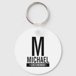 Chaveiro Monograma e Nome Personalizados do Padrinho