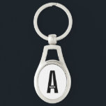 Chaveiro Monograma e Nome Personalizados em Negrito Moderno<br><div class="desc">Design de Monograma Moderno com letra de monograma personalizada "A" e nome em estilo de fonte sans serif negrito moderno.

Presente perfeito para ele,  presente do dia dos pais,  presente para padrinhos e mais.</div>
