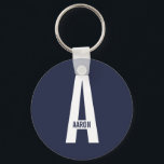 Chaveiro Monograma e Nome Personalizados em Negrito Moderno<br><div class="desc">Design de Monograma Moderno com letra de monograma personalizada "A" e nome em estilo de fonte sans serif negrito moderno.

Presente perfeito para ele,  presente do dia dos pais,  presente para padrinhos e mais.</div>