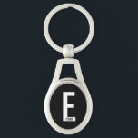 Chaveiro Monograma e Nome Personalizados em Negrito Moderno<br><div class="desc">Design de Monograma Moderno com letra de monograma personalizada "E" e nome em estilo de fonte sans serif negrito moderno.

Presente perfeito para ele,  presente do dia dos pais,  presente para padrinhos e mais.</div>