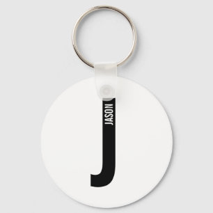 Chaveiro Monograma e Nome Personalizados em Negrito Moderno