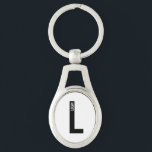 Chaveiro Monograma e Nome Personalizados em Negrito Moderno<br><div class="desc">Design de Monograma Moderno com letra de monograma personalizada "L" e nome em estilo de fonte sans serif negrito moderno.
Presente perfeito para ele, presente do Dia dos Pais, presente para padrinhos e mais.</div>