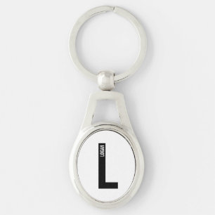 Chaveiro Monograma e Nome Personalizados em Negrito Moderno