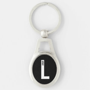 Chaveiro Monograma e Nome Personalizados em Negrito Moderno