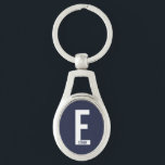 Chaveiro Monograma e Nome Personalizados em Negrito Moderno<br><div class="desc">Design de Monograma Moderno com letra de monograma personalizada "E" e nome em estilo de fonte sans serif negrito moderno.

Presente perfeito para ele,  presente do dia dos pais,  presente do padrinho e mais.</div>