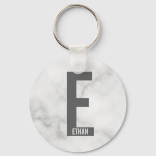 Chaveiro Monograma e Nome Personalizados em Negrito Moderno