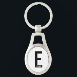 Chaveiro Monograma e Nome Personalizados em Negrito Moderno<br><div class="desc">Design de Monograma Moderno com letra de monograma personalizada "E" e nome em estilo de fonte sans serif negrito moderno.

Presente perfeito para ele,  presente do dia dos pais,  presente para padrinhos e mais.</div>