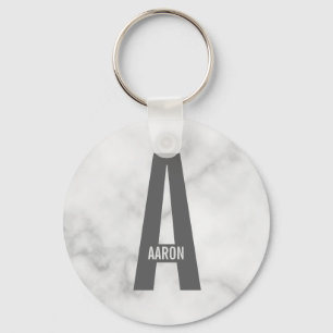 Chaveiro Monograma e Nome Personalizados em Negrito Moderno