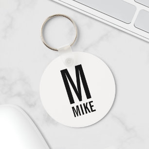 Chaveiro Monograma e nome personalizados modernos