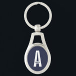 Chaveiro Monograma e Nome Personalizados Modernos e Destaca<br><div class="desc">Design de Monograma Moderno com letra de monograma personalizada "A" e nome em estilo de fonte sans serif moderna e destacada.

Presente perfeito para ele,  presente do Dia dos Pais,  presente para padrinhos e mais.</div>