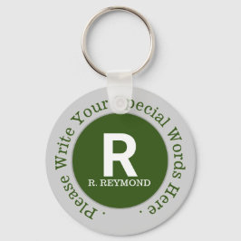 Chaveiro monograma e texto personalizado em boa promoção ve