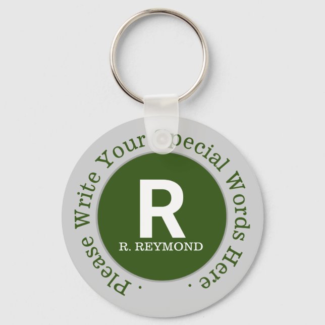 Chaveiro monograma e texto personalizado em boa promoção ve (Frente)