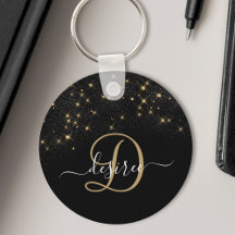 Monograma Elegante Glitter Diamond Glitter Dourado