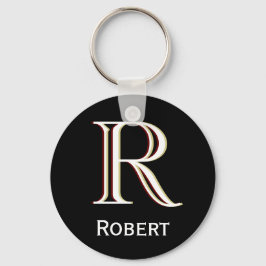 Chaveiro Monograma em três camadas personalizado com nome p