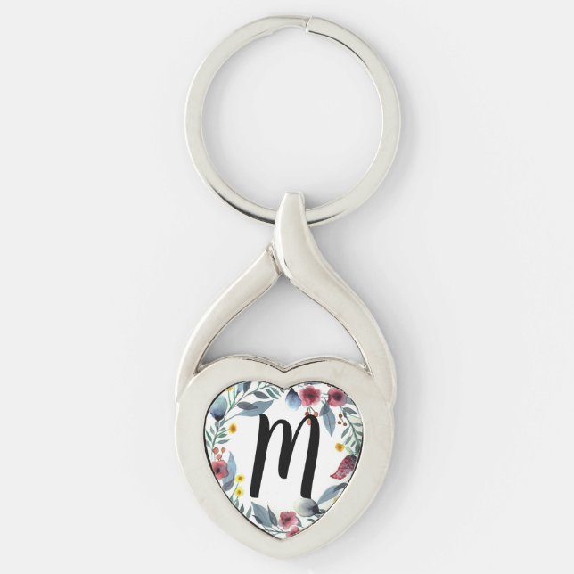 Chaveiro Monograma Floral (Frente)