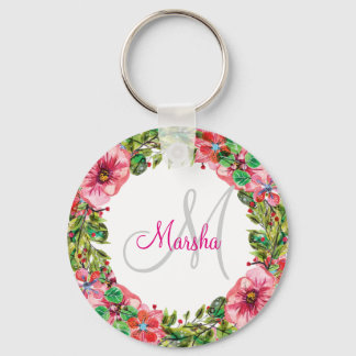 Chaveiro Monograma Floral Design