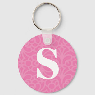 Chaveiro Monograma floral ornamentado - letra S