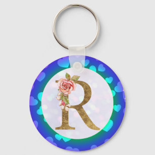 Chaveiro Monograma Floral Personalizado, De A a Z