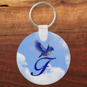 Chaveiro Monograma Inicial F Bluebird