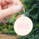 Chaveiro Monograma inicial moderno simples<br><div class="desc">Simples Chaveiro de Monograma Inicial. Crie seu próprio chaveiro personalizado com o nome inicial personalizado.</div>